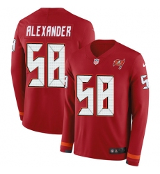 Nike Buccaneers 58 Kwon Alexander Red Team Color Men s Stitched NFL Limited Therma Long Sleeve Jersey