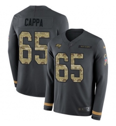 Nike Buccaneers 65 Alex Cappa Anthracite Salute to Service Men Stitched NFL Limited Therma Long Sleeve Jersey