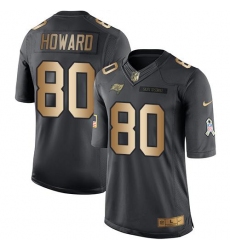 Nike Buccaneers #80 O  J  Howard Black Mens Stitched NFL Limited Gold Salute To Service Jersey