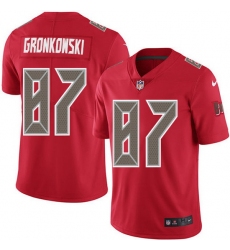Nike Buccaneers 87 Rob Gronkowski Red Men Stitched NFL Limited Rush Jersey