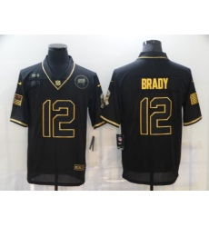 Nike Tampa Bay Buccaneers 12 Tom Brady Black Gold 2020 Salute To Service Limited Jersey