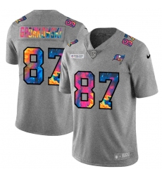 Tampa Bay Buccaneers 87 Rob Gronkowski Men Nike Multi Color 2020 NFL Crucial Catch NFL Jersey Greyheather