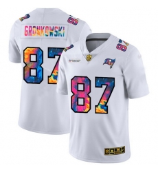 Tampa Bay Buccaneers 87 Rob Gronkowski Men White Nike Multi Color 2020 NFL Crucial Catch Limited NFL Jersey