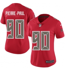 Nike Buccaneers #90 Jason Pierre Paul Red Womens Stitched NFL Limited Rush Jersey