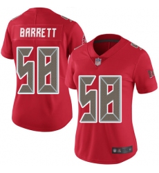 Women Buccaneers 58 Shaquil Barrett Red Stitched Football Limited Rush Jersey