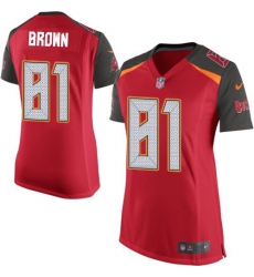 Women Nike Tampa Bay Buccaneers 81 Antonio Brown Red Team Color Women Stitched NFL New Elite Jersey