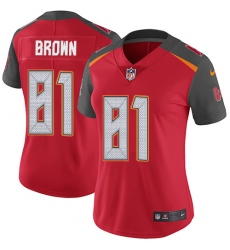 Women Nike Tampa Bay Buccaneers 81 Antonio Brown Red Team Color Women Stitched NFL Vapor Untouchable Limited Jersey
