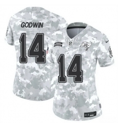 Women Tampa Bay Buccaneers 14 Chris Godwin 2024 F U S E Arctic Camo Salute To Service Limited Stitched Football Jersey