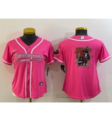 Women Tampa Bay Buccaneers Pink Team Big Logo With Patch Cool Base Stitched Baseball Jersey