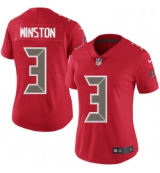 Womens Nike Tampa Bay Buccaneers 3 Jameis Winston Limited Red Rush Vapor Untouchable NFL Jersey