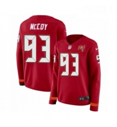 Womens Nike Tampa Bay Buccaneers 93 Gerald McCoy Limited Red Therma Long Sleeve NFL Jersey