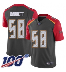 Youth Buccaneers 58 Shaquil Barrett Gray Stitched Football Limited Inverted Legend 100th Season Jersey
