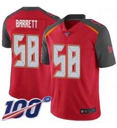 Youth Buccaneers 58 Shaquil Barrett Red Team Color Stitched Football 100th Season Vapor Limited Jersey