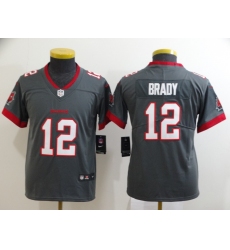 Youth Nike Buccaneers 12 Tom Brady Gray Youth New 2020 Vapor Untouchable Limited Jersey