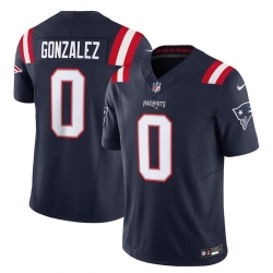 Men New England Patriots 0 Christian Gonzalez Navy 2025 F U S E  Vapor Limited Stitched Football Jersey