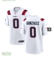 Men New England Patriots 0 Christian Gonzalez White Stitched Vapor Limited Jersey