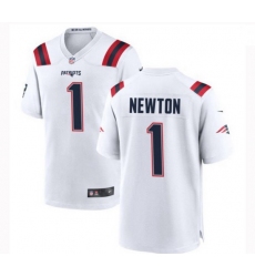 Men New England Patriots 1 Cam Newton Nike White Vapor Untouchable Limited Player Jersey