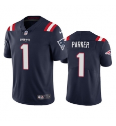 Men New England Patriots 1 DeVante Parker Navy Vapor Untouchable Limited Stitched Jersey