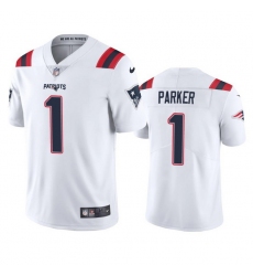 Men New England Patriots 1 DeVante Parker White Vapor Untouchable Limited Stitched Jersey