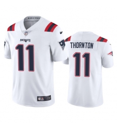 Men New England Patriots 11 Tyquan Thornton White Vapor Untouchable Limited Stitched Jersey