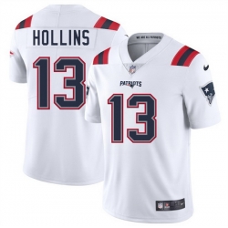 Men New England Patriots 13 Mack Hollins White 2025 Vapor Limited Stitched Football Jersey