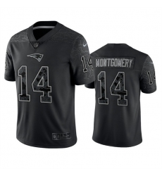 Men New England Patriots 14 Ty Montgomery Black Reflective Limited Stitched Football Jersey