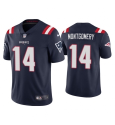 Men New England Patriots 14 Ty Montgomery Navy Vapor Untouchable Limited Stitched Jersey