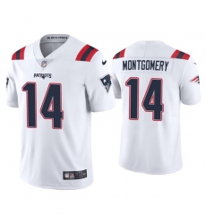 Men New England Patriots 14 Ty Montgomery White Vapor Untouchable Limited Stitched Jersey