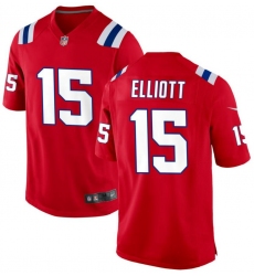 Men New England Patriots #15 Ezekiel Elliott Red Rush Stitched Jersey