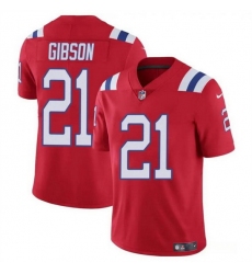 Men New England Patriots 21 Antonio Gibson Red Vapor Limited Stitched Football Jersey
