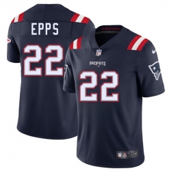 Men New England Patriots 22 Marcus Epps Navy 2025 Vapor Limited Stitched Football Jersey