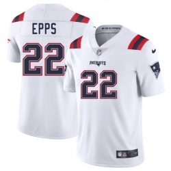 Men New England Patriots 22 Marcus Epps White 2025 Vapor Limited Stitched Football Jersey