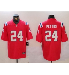 Men New England Patriots 24 Dell Pettus Red Vapor Limited Stitched Football Jersey