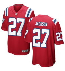 Men New England Patriots #27 J.C. Jackson Game Jersey Red