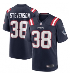 Men New England Patriots 38 Rhamondre Stevenson Navy Limited Stitched Game Jersey