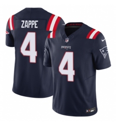 Men New England Patriots 4 Bailey Zappe Navy 2023 F U S E  Vapor Limited Stitched Football Jersey