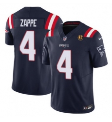 Men New England Patriots 4 Bailey Zappe Navy 2023 F U S E  With John Madden Patch Vapor Limited Stitched Football Jersey