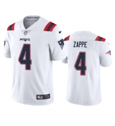 Men New England Patriots 4 Bailey Zappe White Vapor Untouchable Limited Stitched Jersey