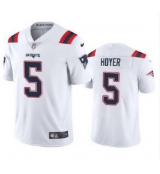 Men New England Patriots 5 Brian Hoyer 2021 White Vapor Untouchable Limited Stitched Jersey