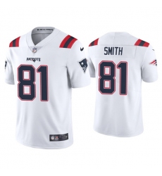 Men New England Patriots 81 Jonnu Smith 2021 White Vapor Untouchable Limited Stitched Jersey