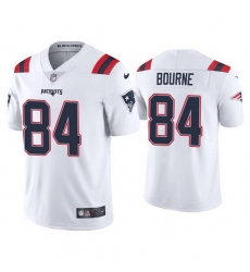 Men New England Patriots 84 Kendrick Bourne 2021 White Vapor Untouchable Limited Stitched Jersey