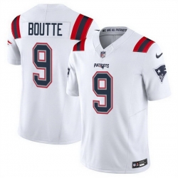 Men New England Patriots 9 Kayshon Boutte White 2025 F U S E  Vapor Limited Stitched Football Jersey