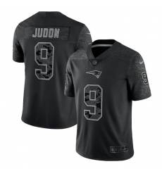 Men New England Patriots 9 Matthew Judon Black Reflective Limited Stitched Football Jersey