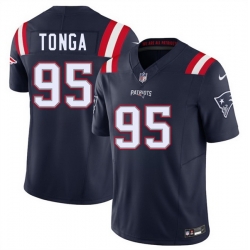 Men New England Patriots 95 Khyiris Tonga Navy 2025 F U S E  Vapor Limited Stitched Football Jersey