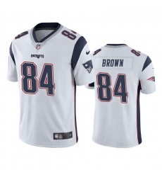 Men Nike New England Patriots 84 Antonio Brown White Vapor Limited Jersey