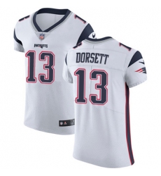 Men Nike Patriots #13 Phillip Dorsett White Stitched NFL Vapor Untouchable Elite Jersey