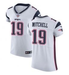 Men Nike Patriots #19 Malcolm Mitchell White Stitched NFL Vapor Untouchable Elite Jersey