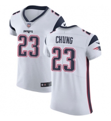 Men Nike Patriots #23 Patrick Chung White Stitched NFL Vapor Untouchable Elite Jersey