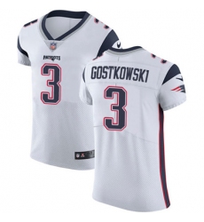 Men Nike Patriots #3 Stephen Gostkowski White Stitched NFL Vapor Untouchable Elite Jersey