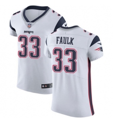 Men Nike Patriots #33 Kevin Faulk White Stitched NFL Vapor Untouchable Elite Jersey